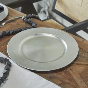 1 PIECE SILVER MELAMINE CHARGER,