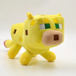 24cm Minecraft Plush Toys Yellow Minecraft Ocelot Stuffed Cat Animal Plush Toys Genuine JJ Dolls Game Cartoon Kids Toys Gifts