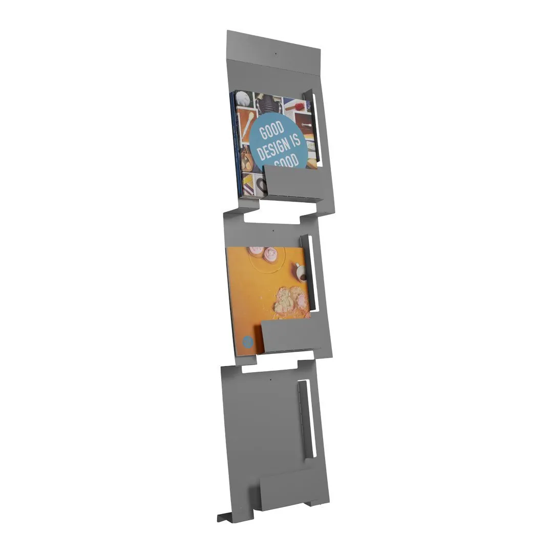 2D:3D Wall Mount Magazine Rack