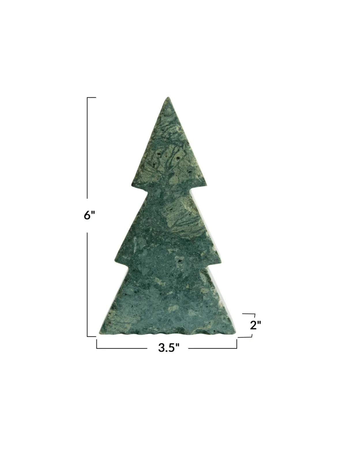 3 1/2" x 2" x 6" Marble tree with Stand-Green