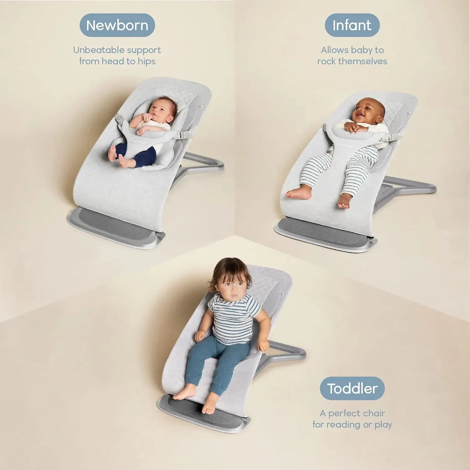 3-IN-1 EVOLVE BOUNCER - LIGHT GREY