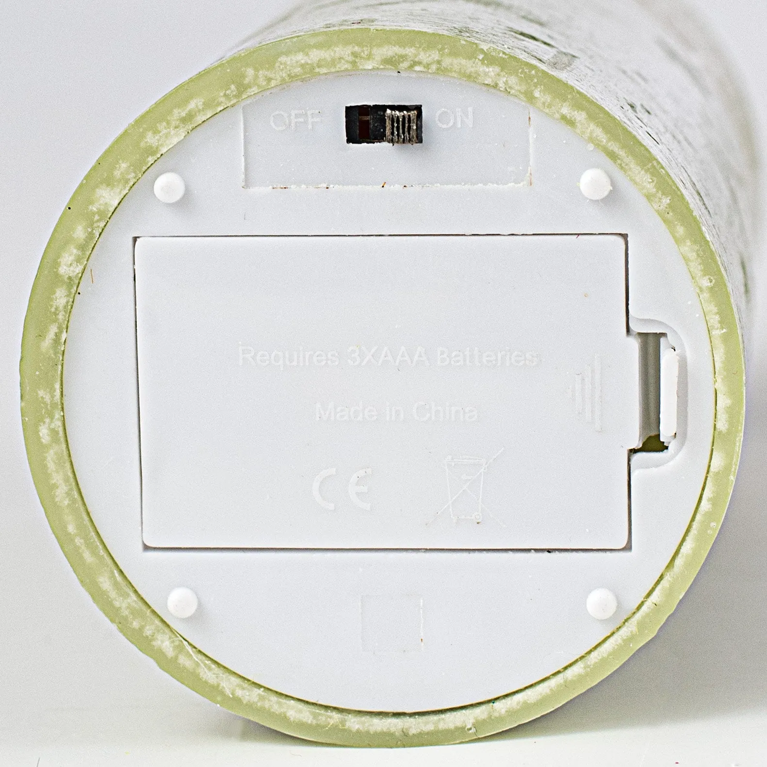 4" Frosted Flameless Candle: Moss Green