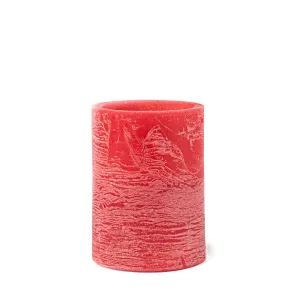 4" Frosted Flameless Candle: Red