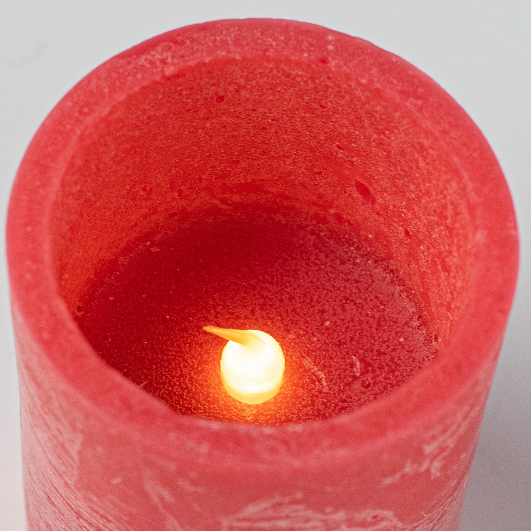 4" Frosted Flameless Candle: Red