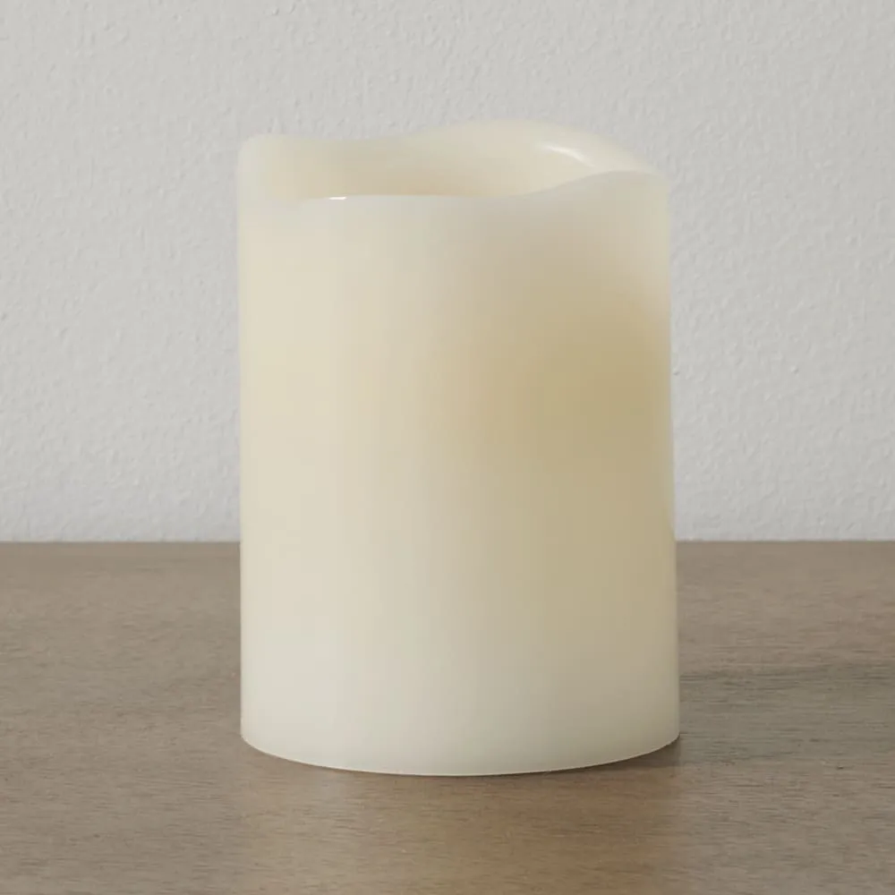 4" Ivory Flameless LED Wavy Edge Candle