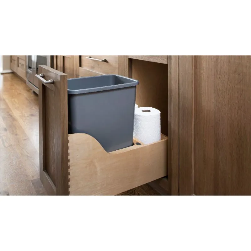 4WCSC Series Metallic Silver Bottom-Mount Double Waste Container Pull-Out Organizer (18" x 21.75" x 24.25")