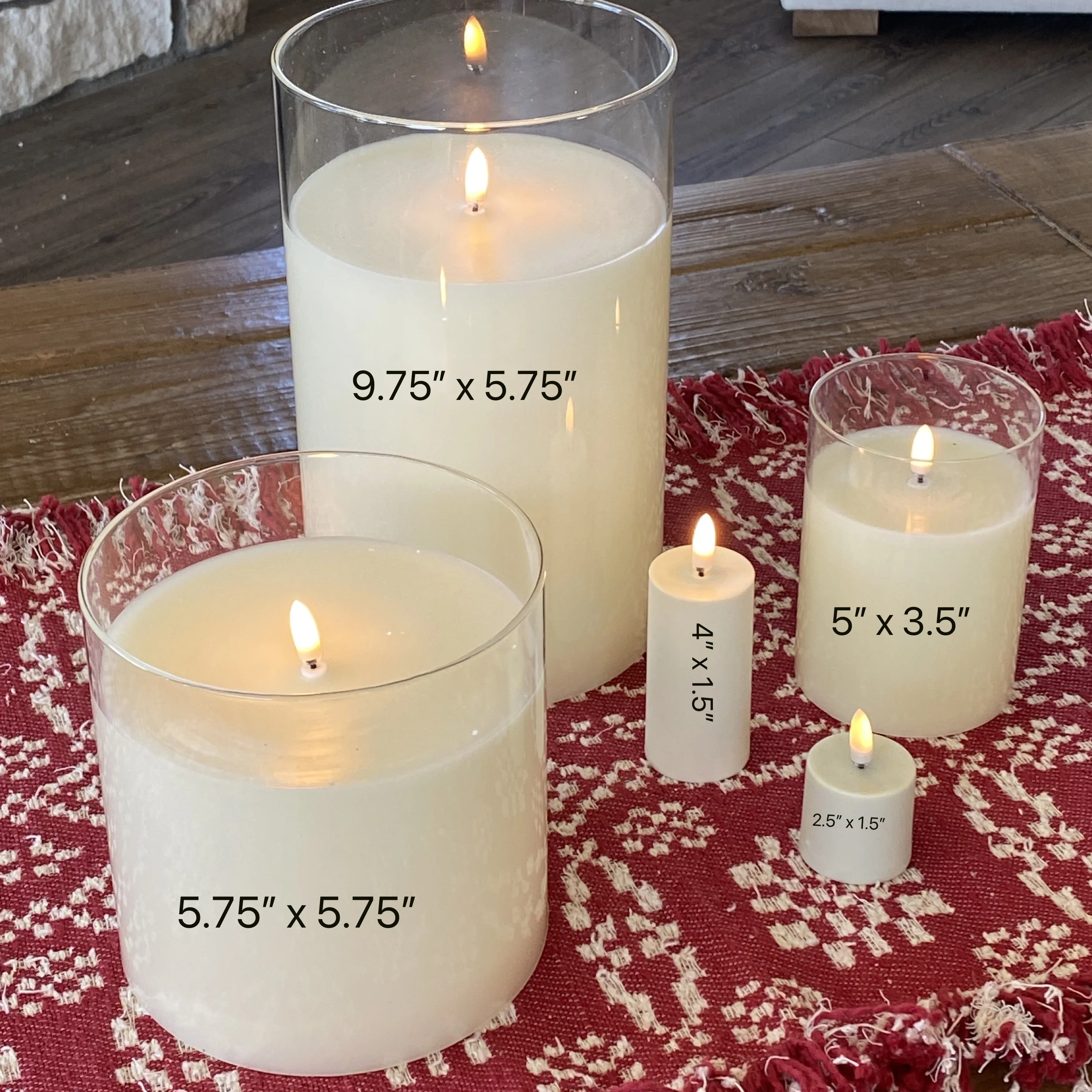 5.75” x 5.75” Ivory Flameless Candle