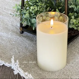 6" x 3.5" Ivory Flameless Candle.