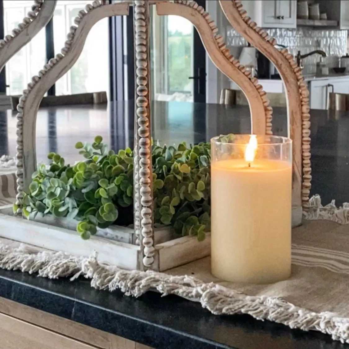 6" x 3.5" Ivory Flameless Candle.