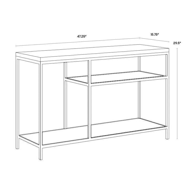 Arden Console Table With Grey Marble Top And Gold Frame