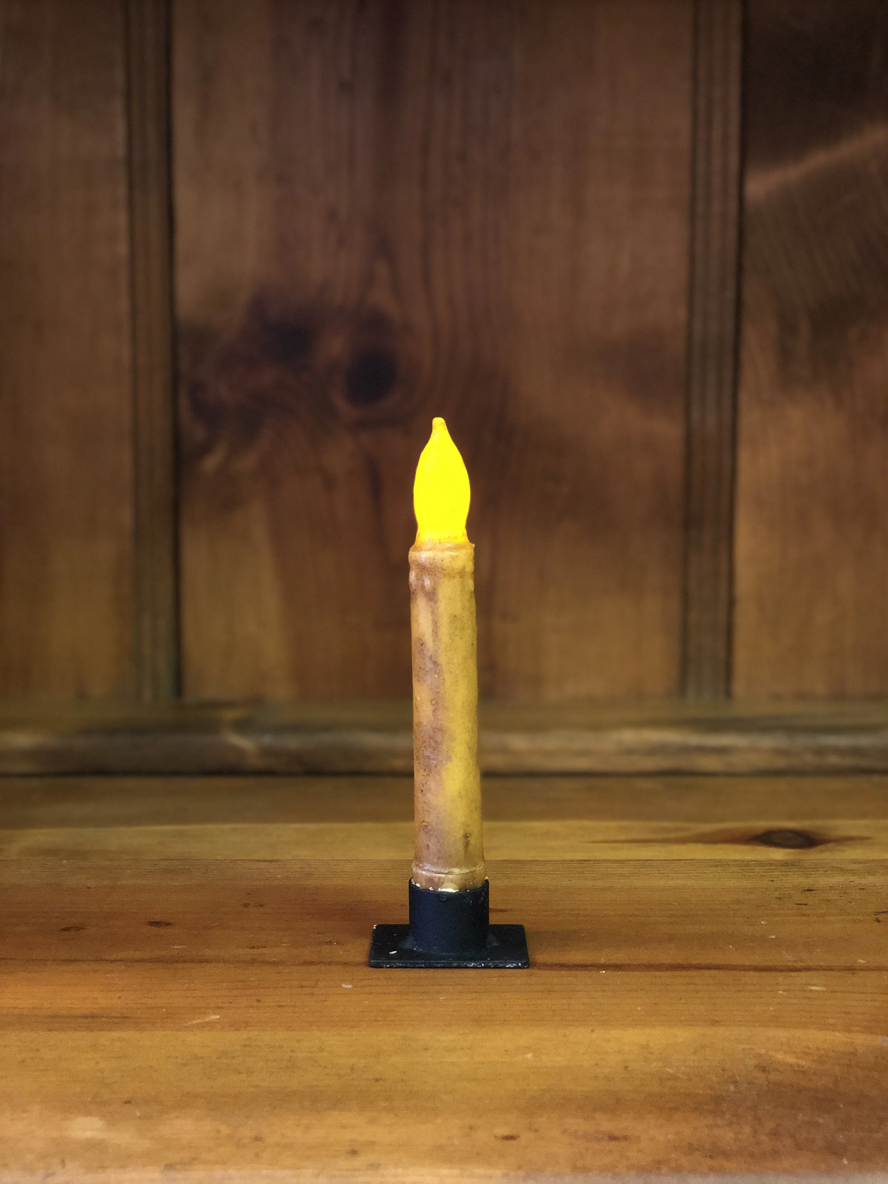 *Battery-Operated 6" LED Dipped Taper Candle with Timer