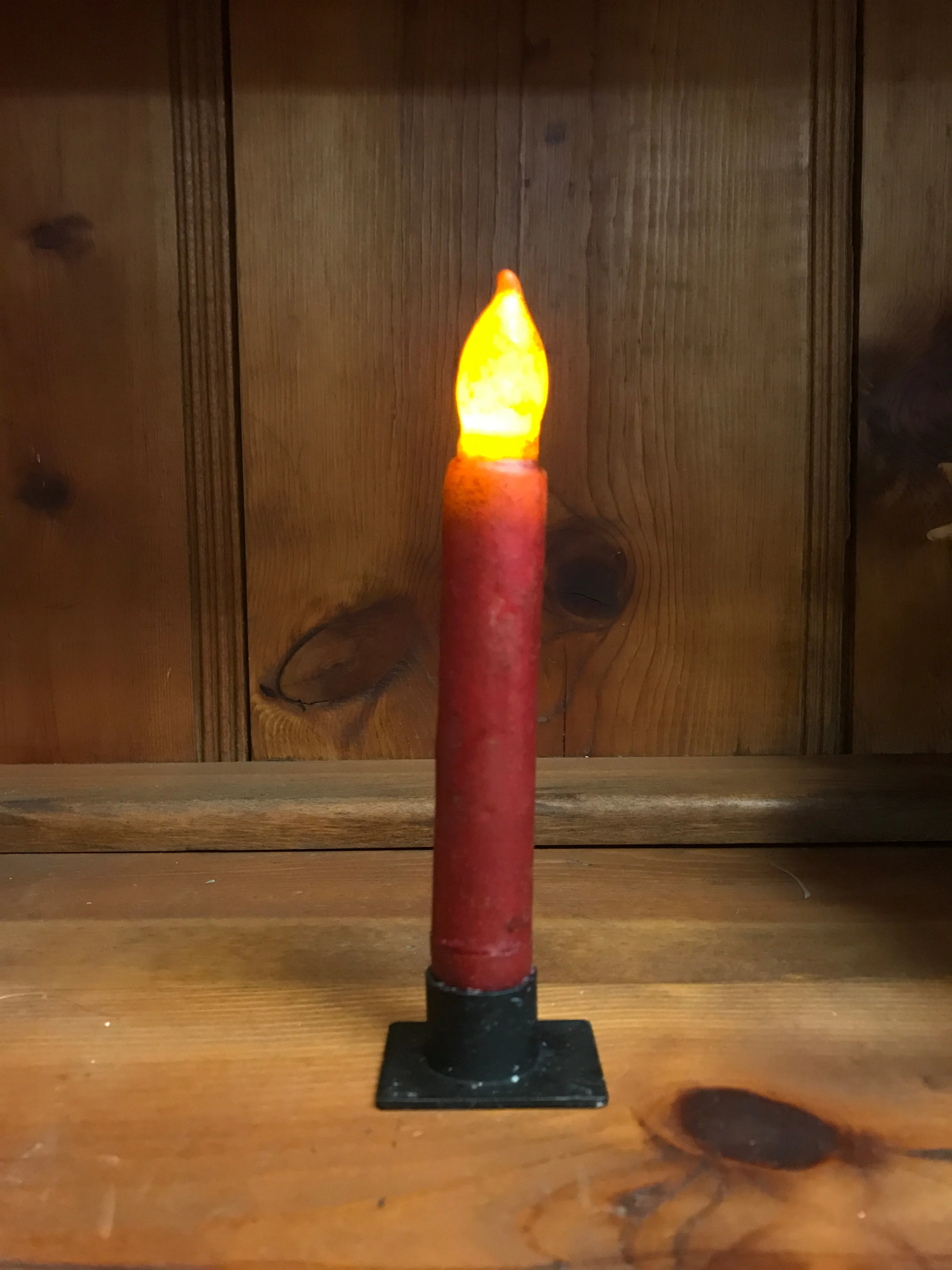 *Battery-Operated 6" LED Dipped Taper Candle with Timer
