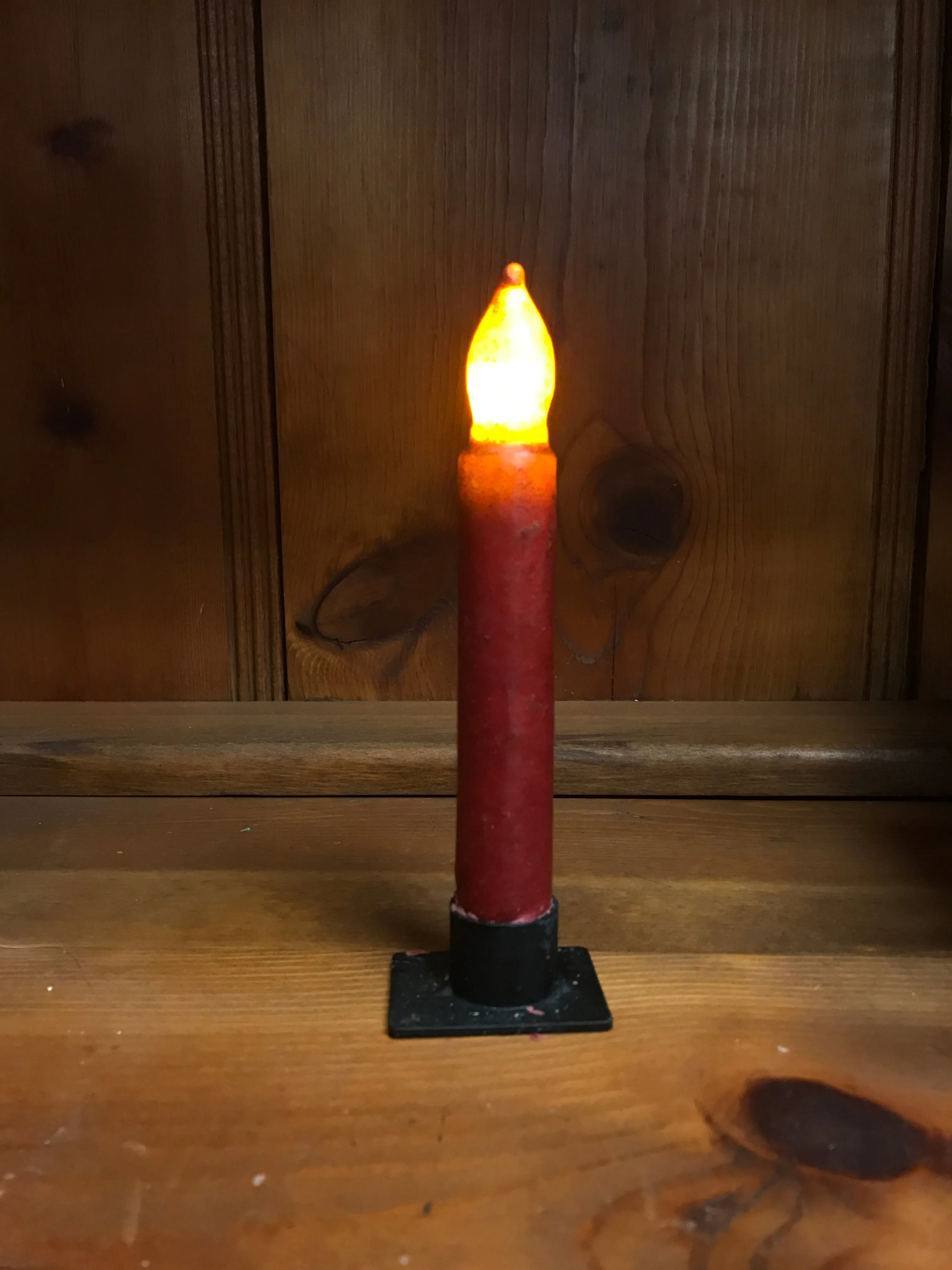 *Battery-Operated 6" LED Dipped Taper Candle with Timer