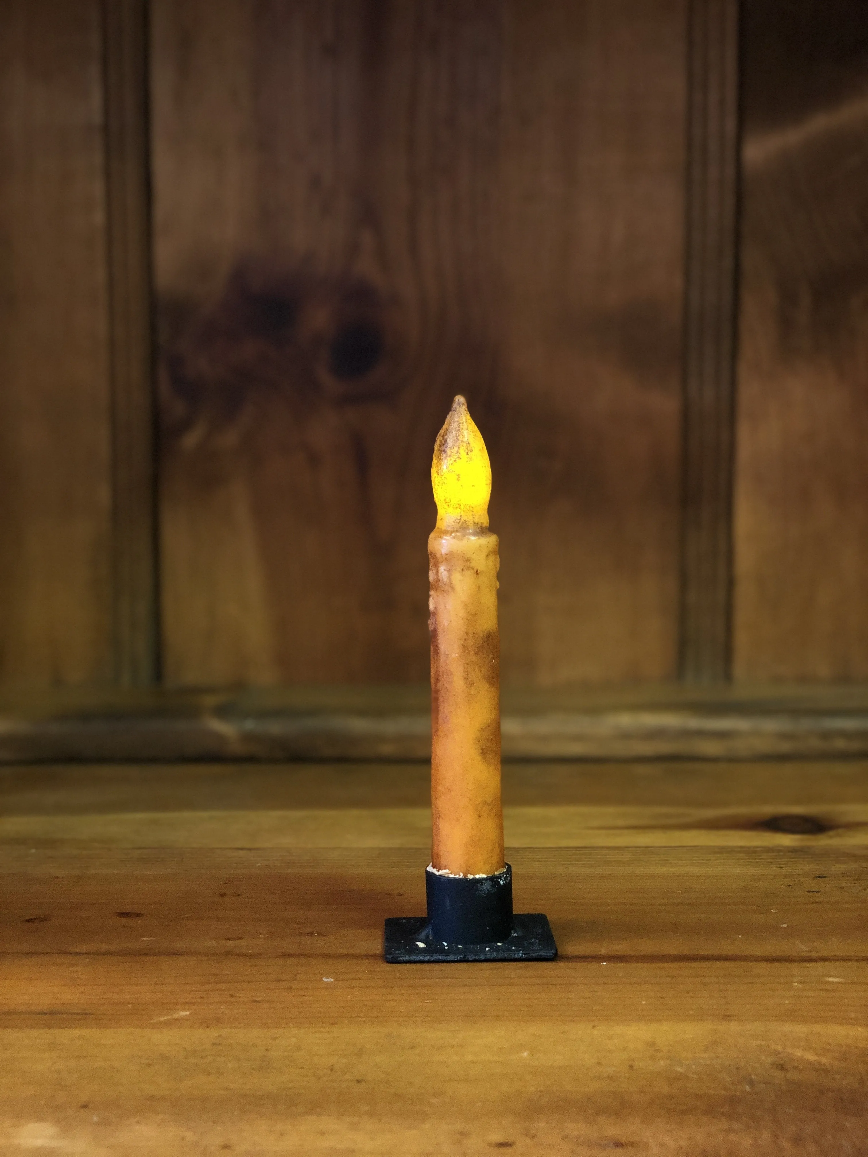 *Battery-Operated 6" LED Dipped Taper Candle with Timer