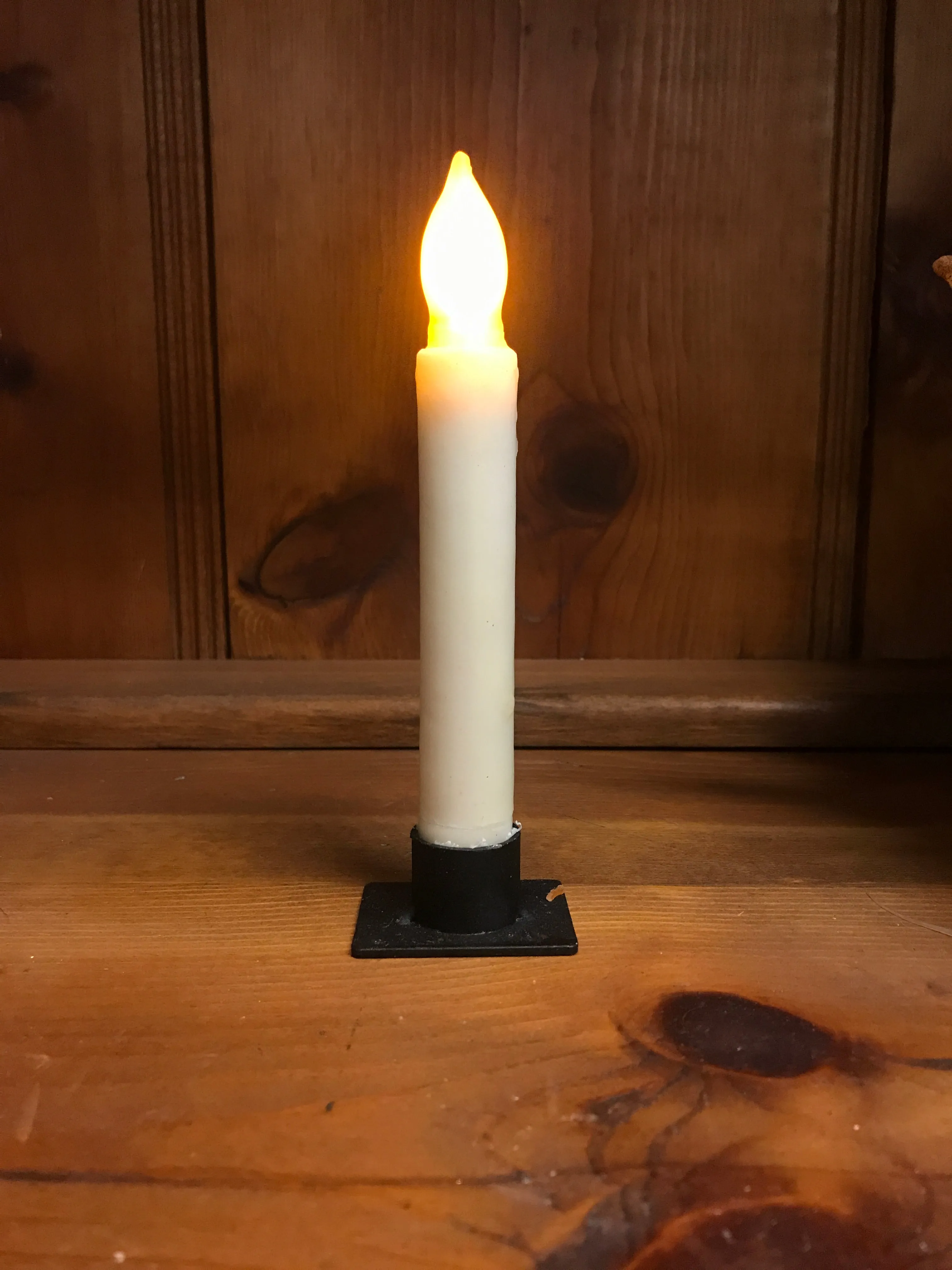 *Battery-Operated 6" LED Dipped Taper Candle with Timer