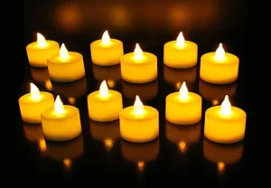 *Battery-Operated LED Flickering Tea Light with 6 Hr Timer