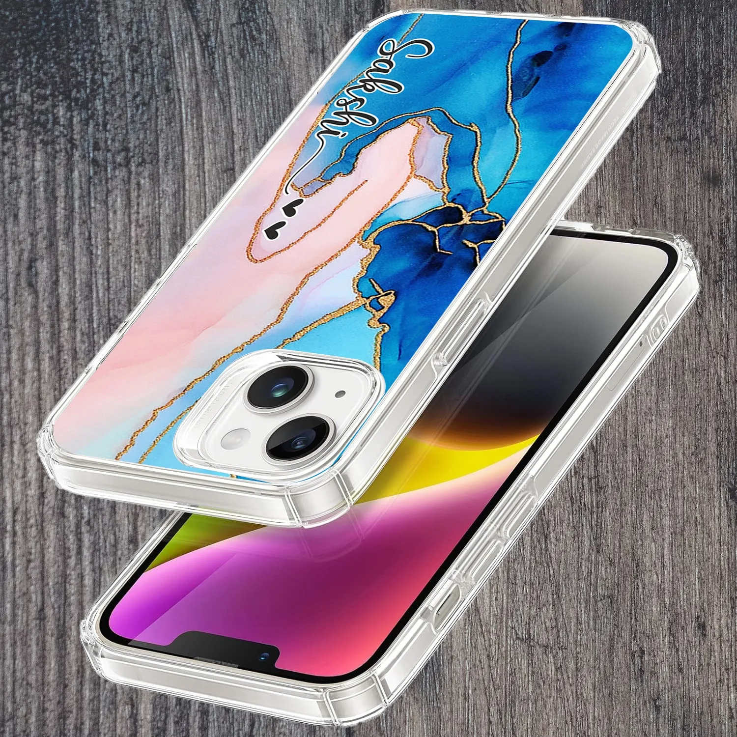 Blue Gradient Marble Customize Transparent Silicon Case For Nothing