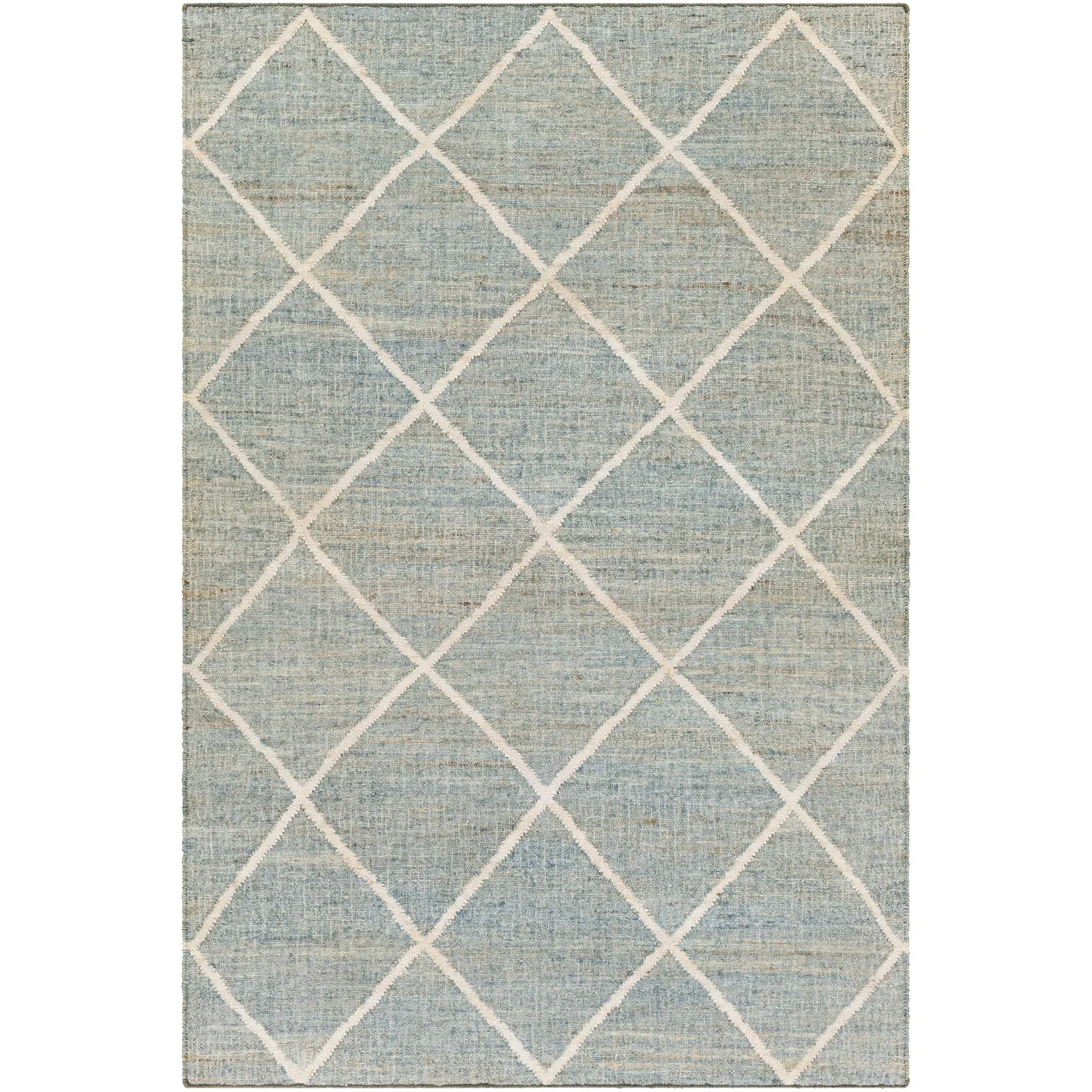 Cadence Hand Woven Rug in Sage, Ice Blue