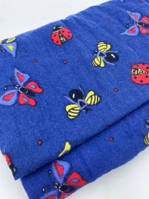 Cotton Flannelette, Butterflies on Blue  (WFL0300)