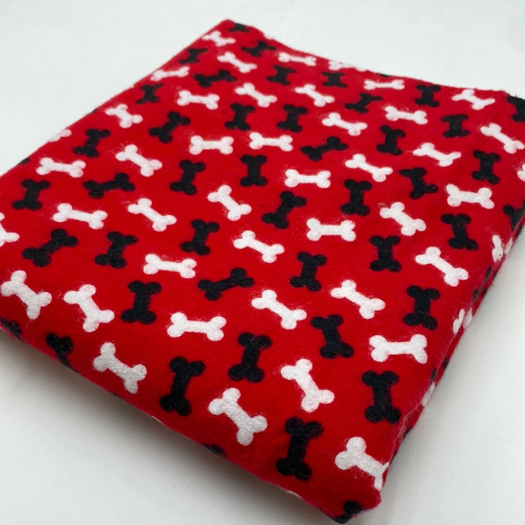 Cotton Flannelette, Red Bones Puppy (WFL0281)