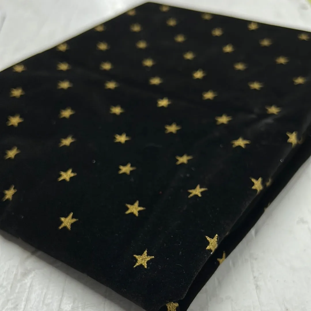 Cotton Velvet, Black w Gold Stars (WCV0232)
