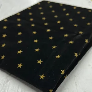 Cotton Velvet, Black w Gold Stars (WCV0232)