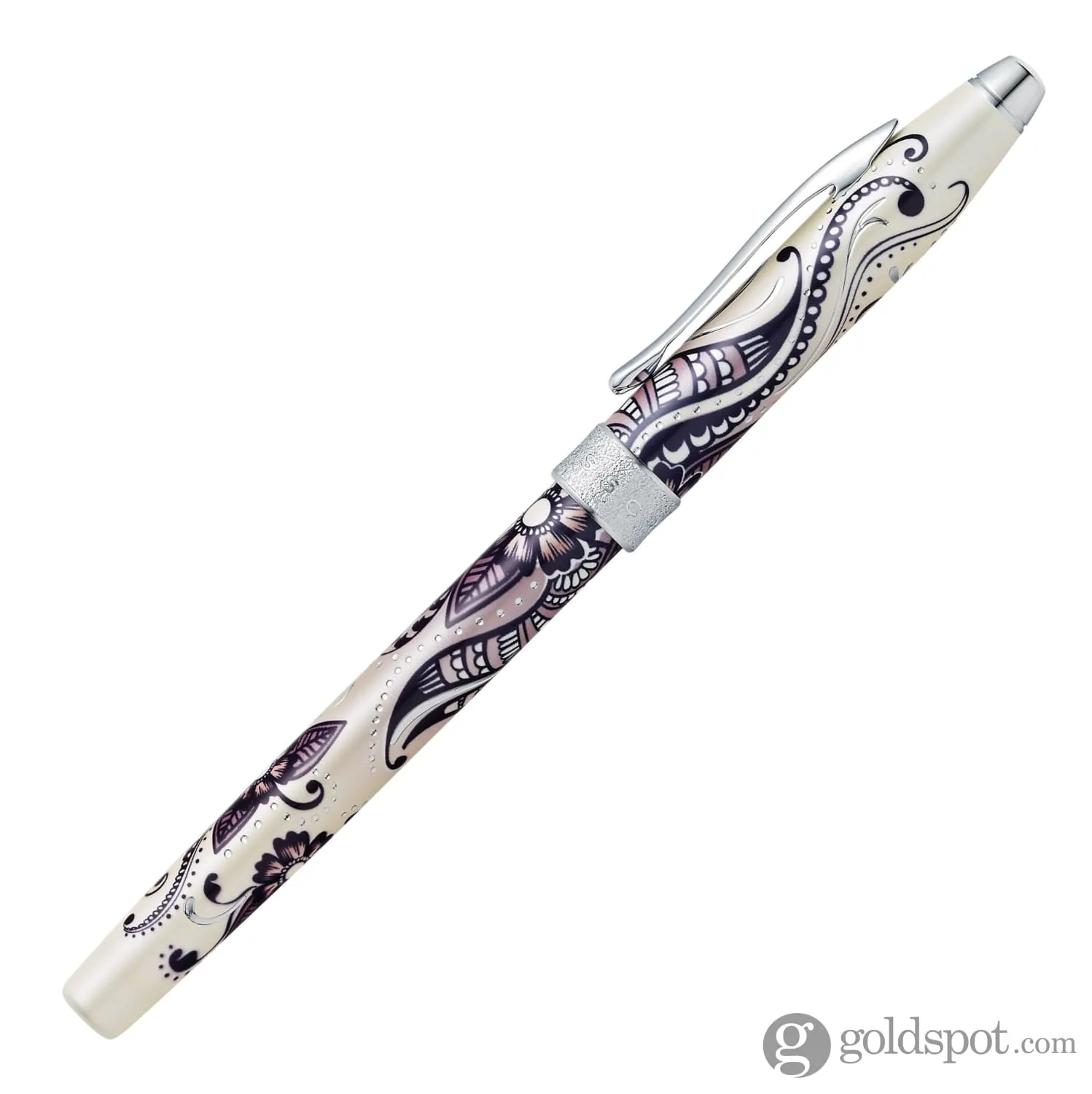 Cross Century II Botanica Fountain Pen in Black Primrose with Chrome Trim - Medium Point