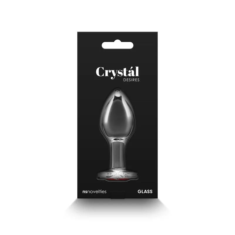 Crystal Desires Red Heart Glass Plug - Medium