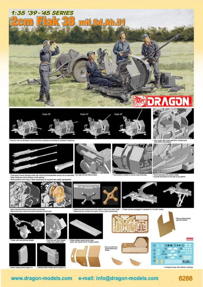 Dragon 1/35 2cm Flak 38 mit Sd.Ah.51 | 6288
