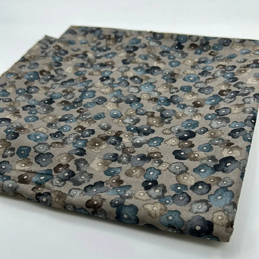 E.E. Schenk Quilting Cotton, Taupe Grey Teal (WQC1986)