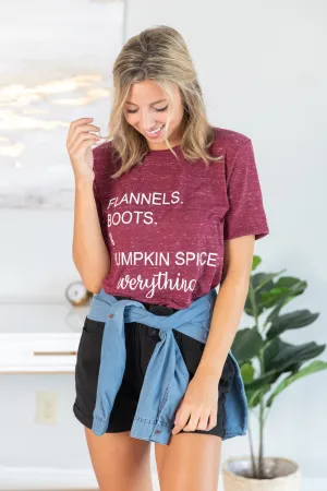 Fall Essentials Maroon Marble Graphic Tee
