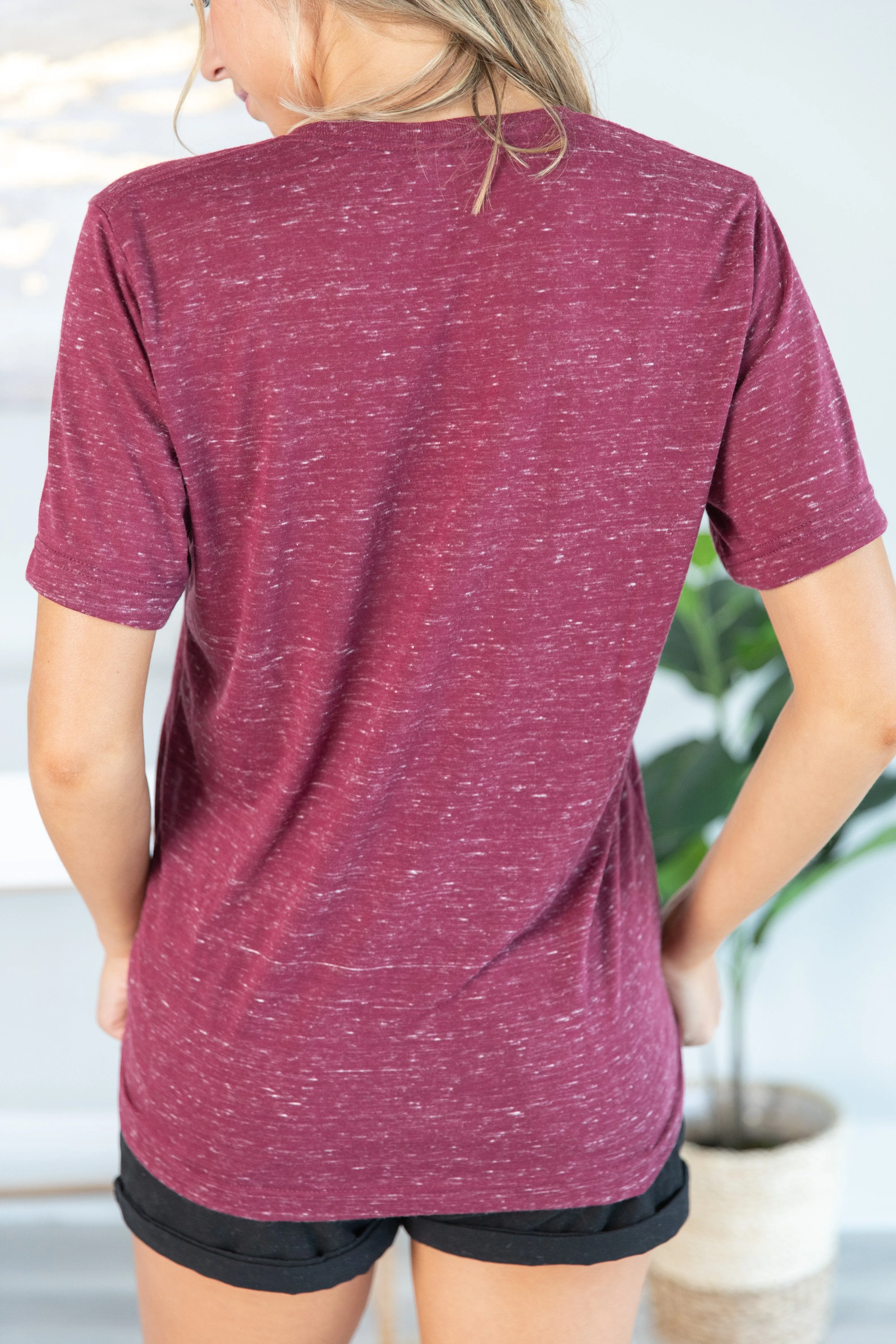 Fall Essentials Maroon Marble Graphic Tee