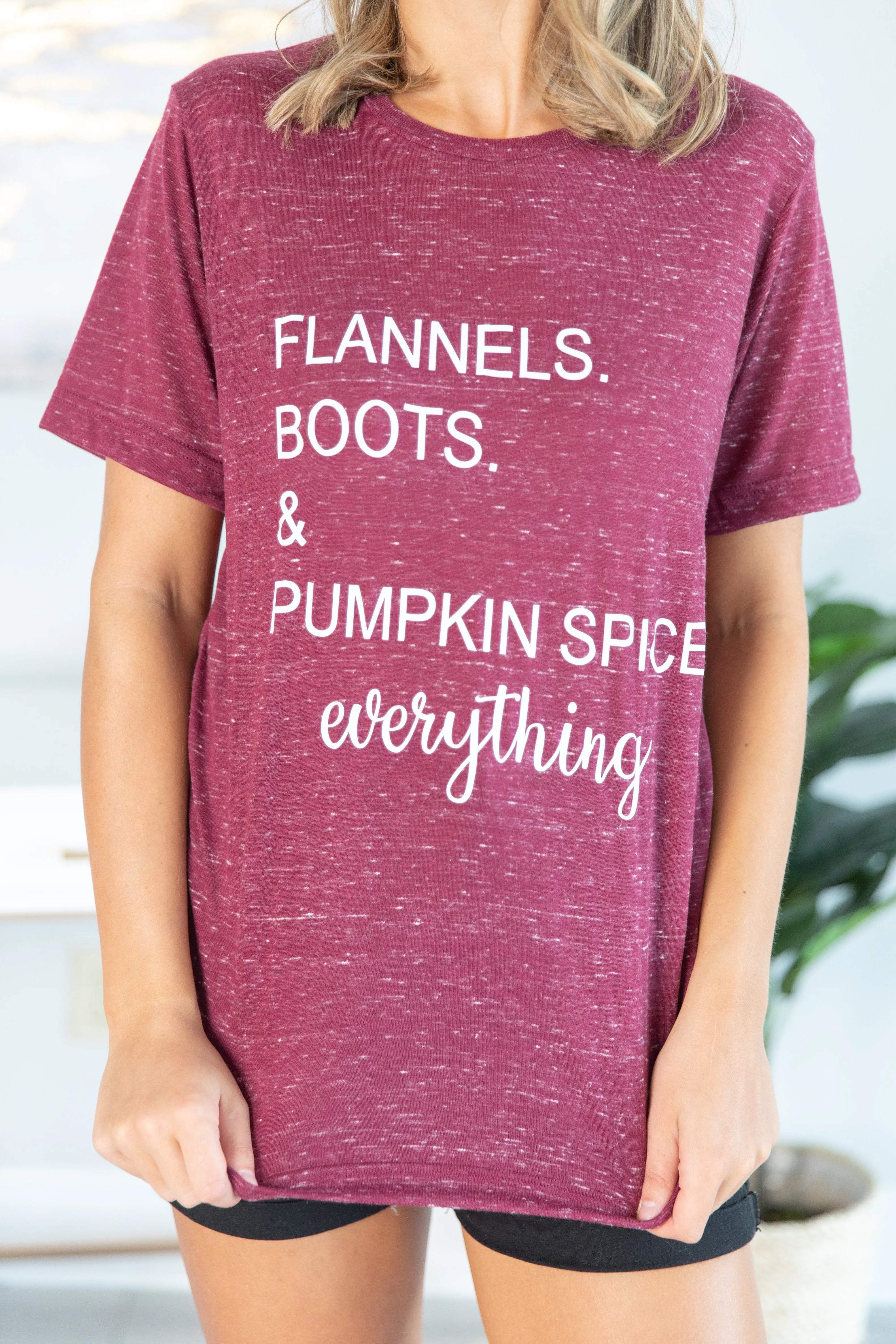 Fall Essentials Maroon Marble Graphic Tee