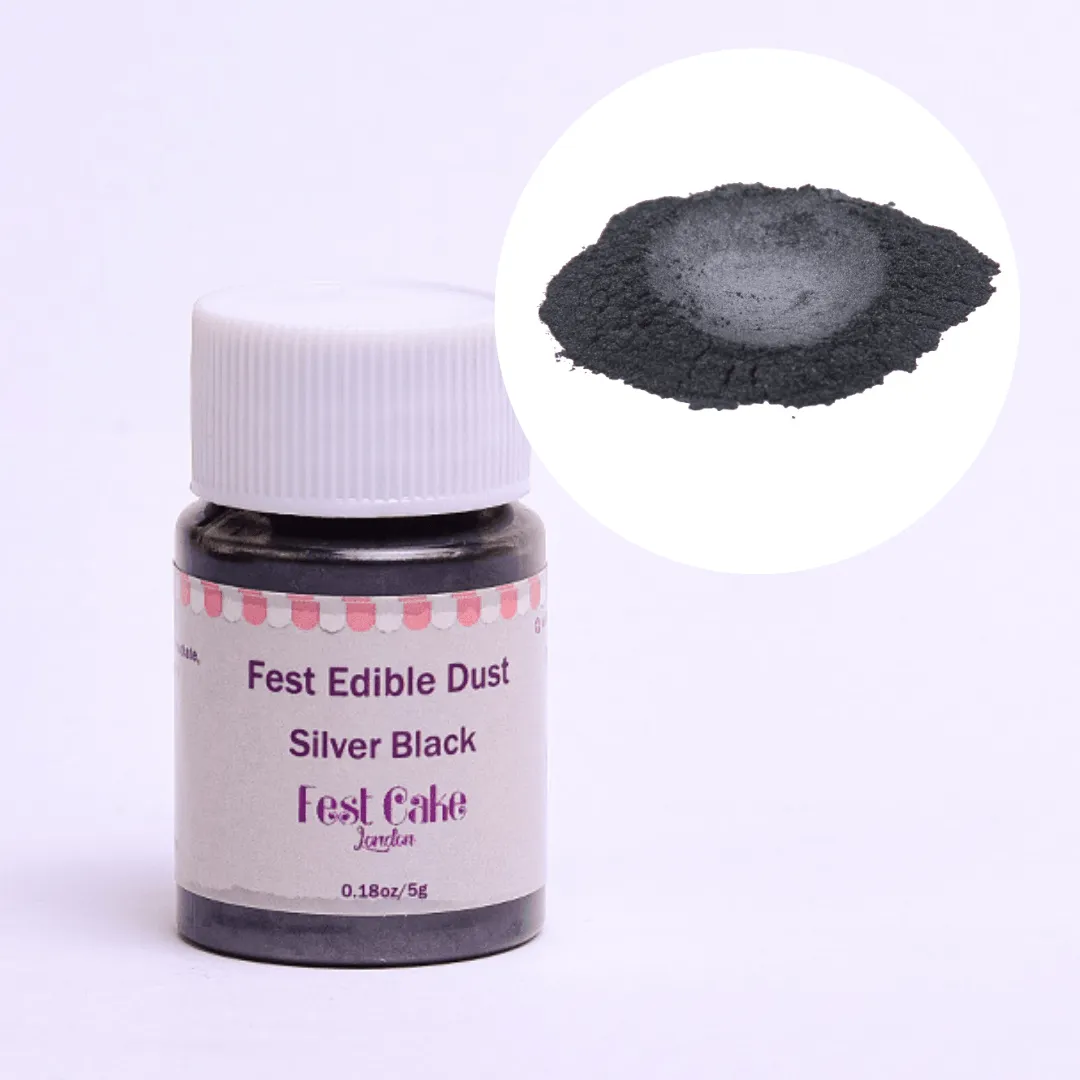 Fest Edible Lustre Dust Silver Black -8.5g