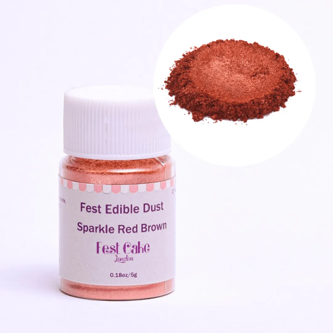 Fest Edible Lustre Dust Sparkle Red Brown - 8.5g