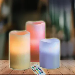 Flameless LED Candle Set (3-Pack) with Remote Control