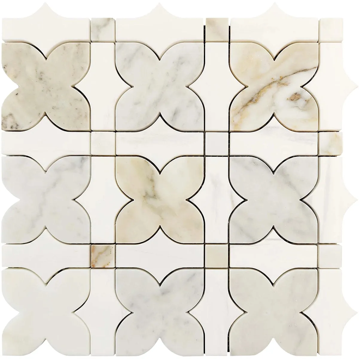 Geometria Marble Neutral Stars Mosaic Tile