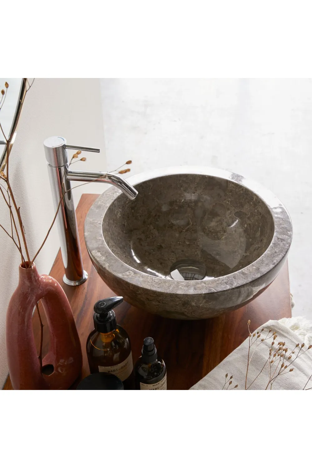 Gray Marble Bathroom Sink | Tikamoon Bahya