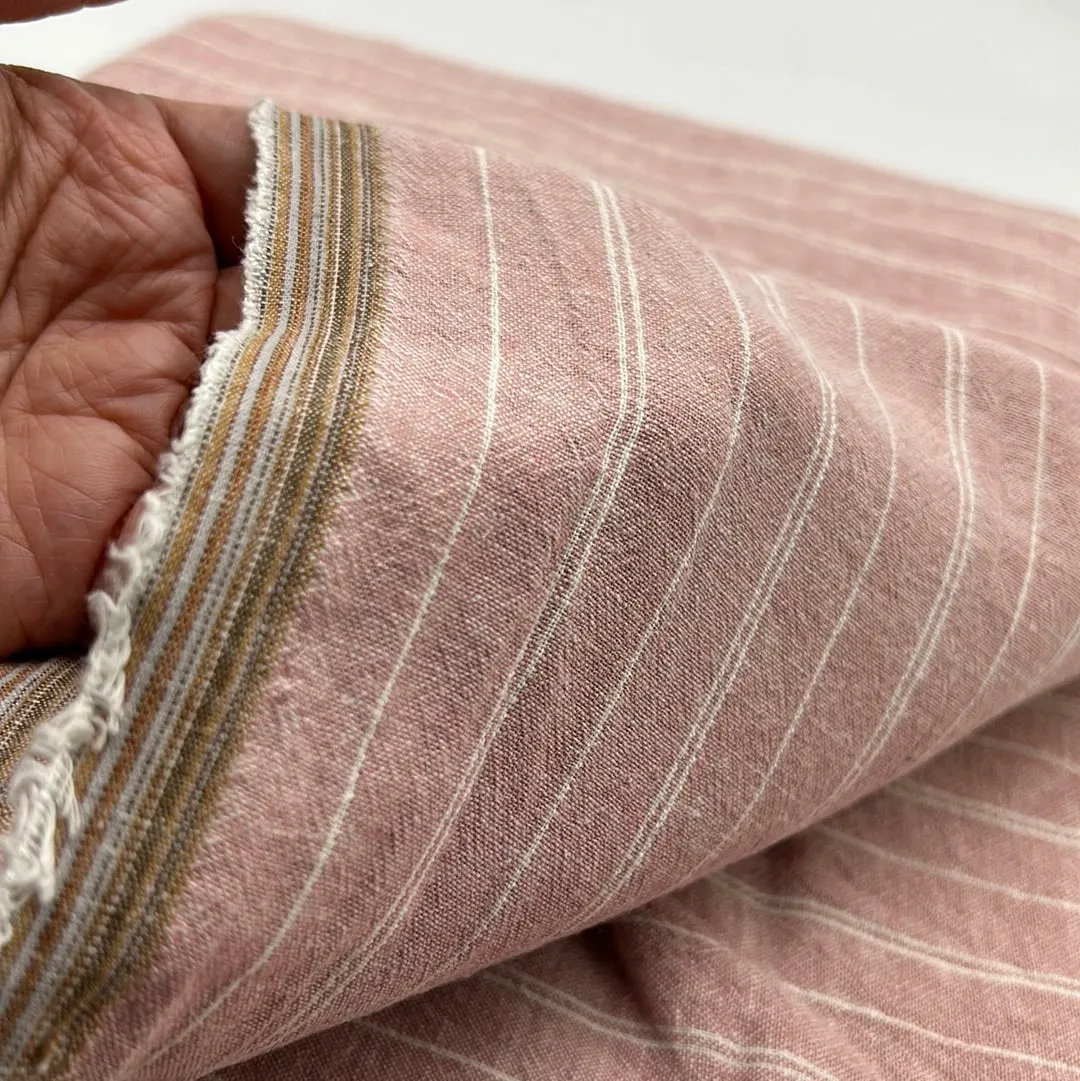 Hemp Shirting, Dusty Pink Stripes (WDW2151)
