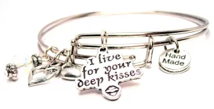 I Live For Your Deep Kisses Expandable Bangle Bracelet Set