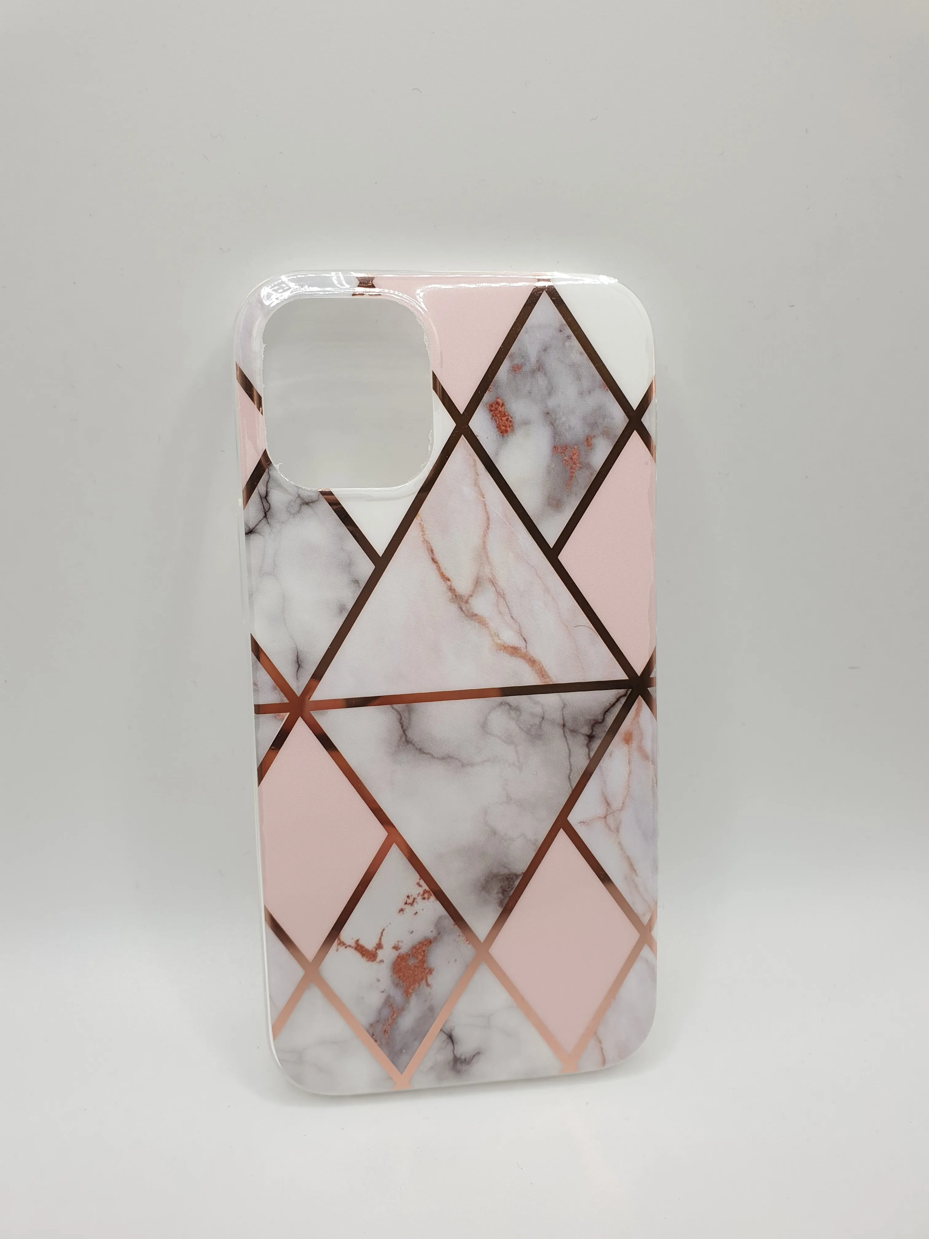 iPhone 12 Mini 5.4 Case Cover Marble Design Pink White Phone Protection Stylish Unique