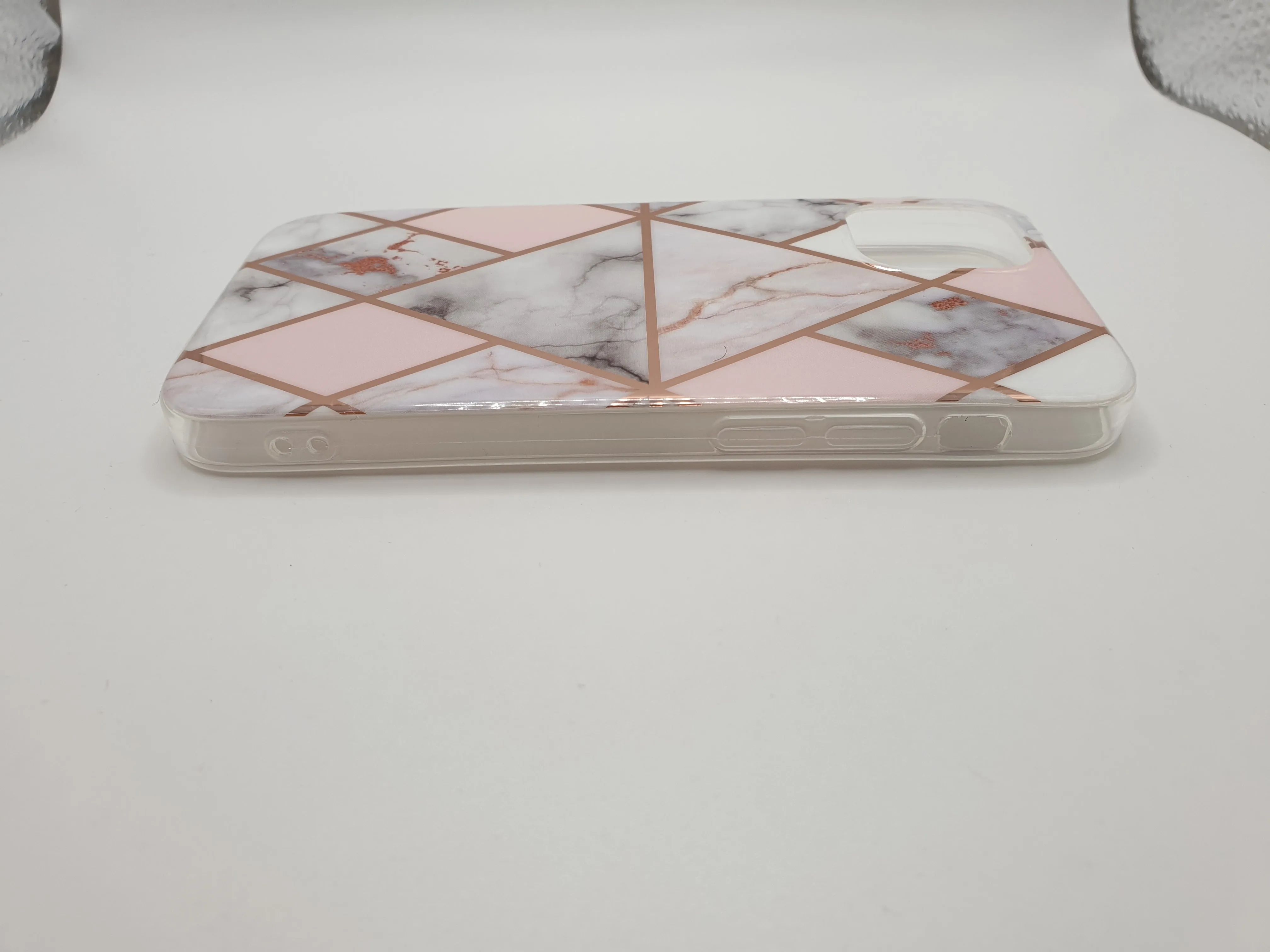 iPhone 12 Mini 5.4 Case Cover Marble Design Pink White Phone Protection Stylish Unique