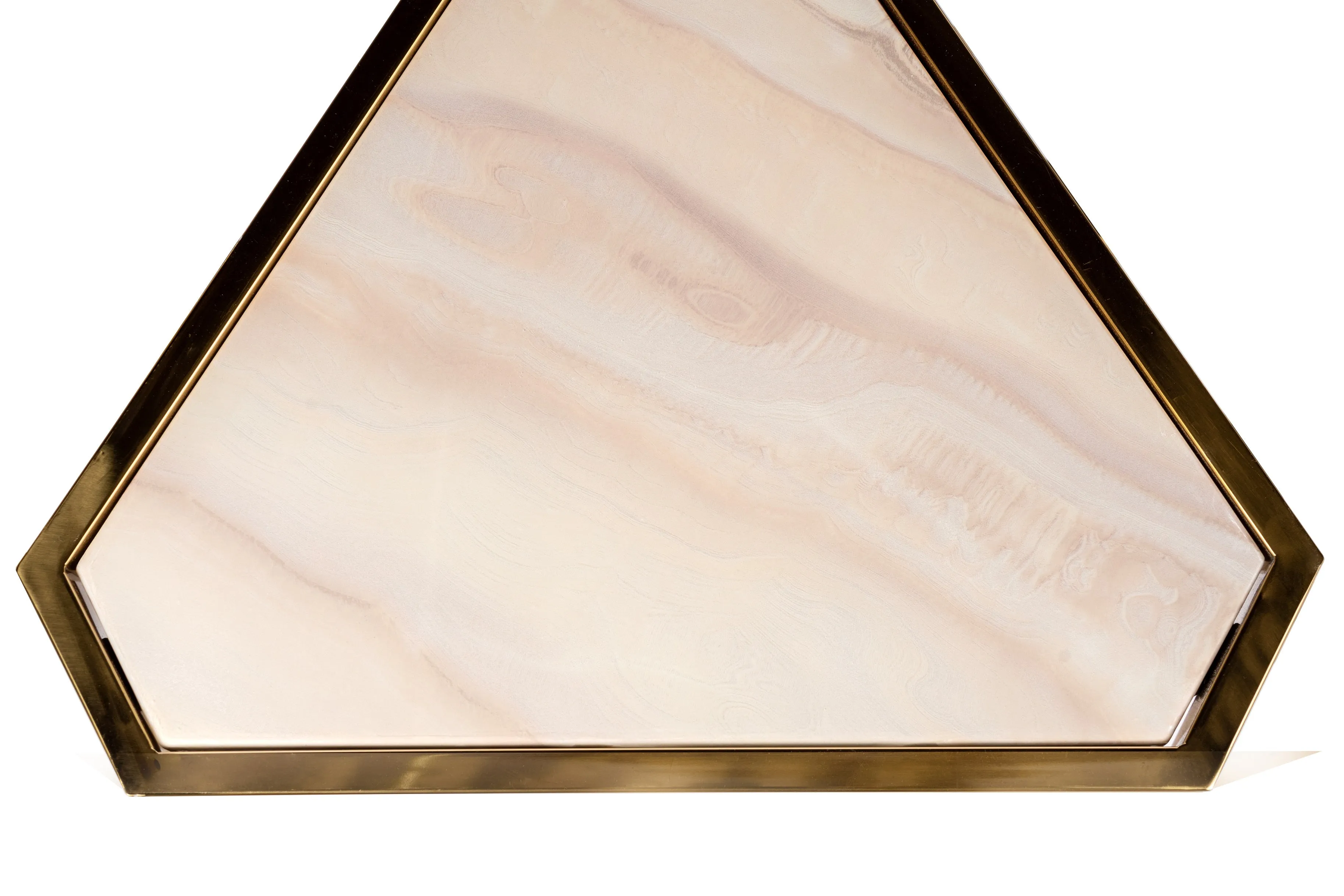 Irene  Marble Top Triangle Gold Side Table
