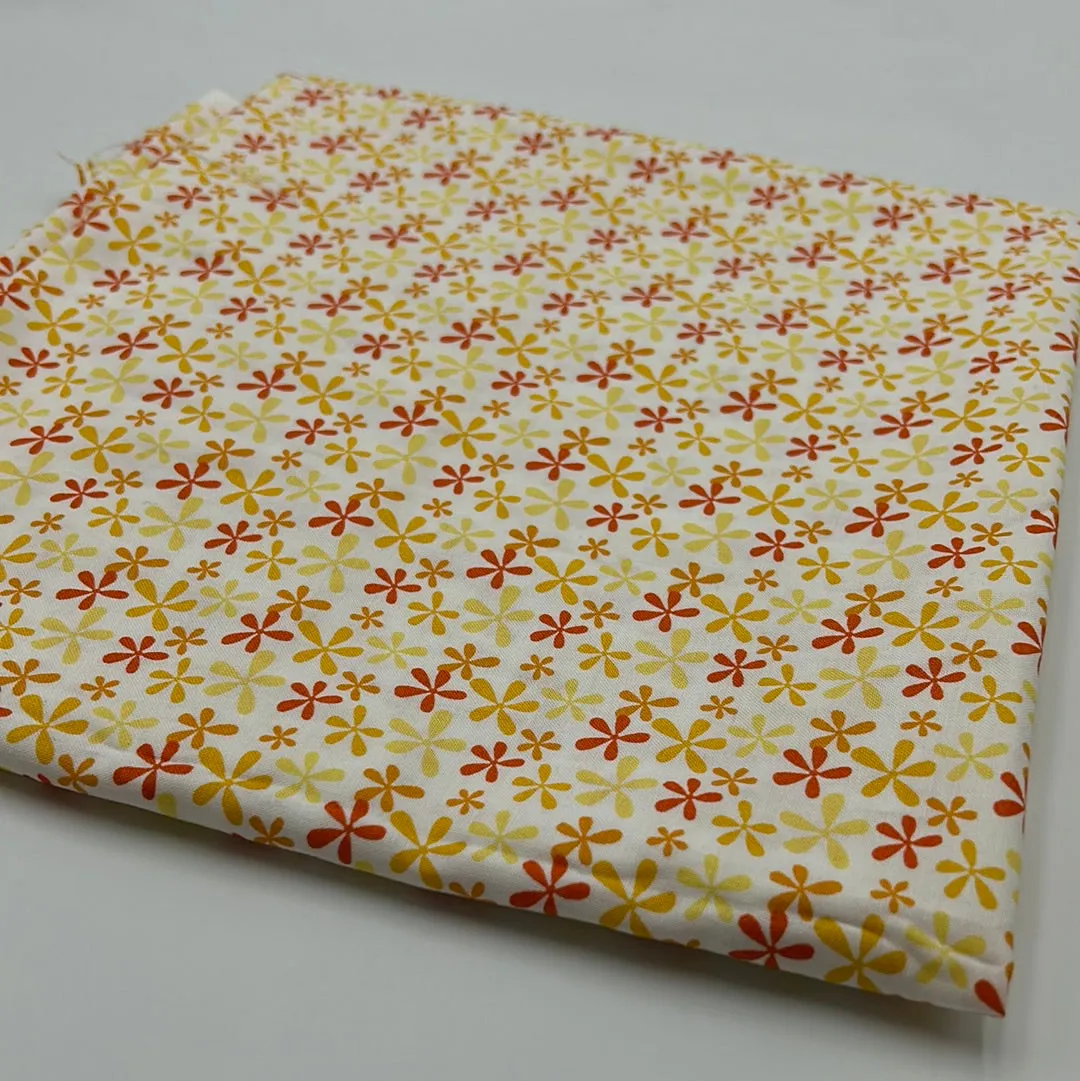 Katie Spain Quilting Cotton, Orange & Yellow on White (WQC1980)