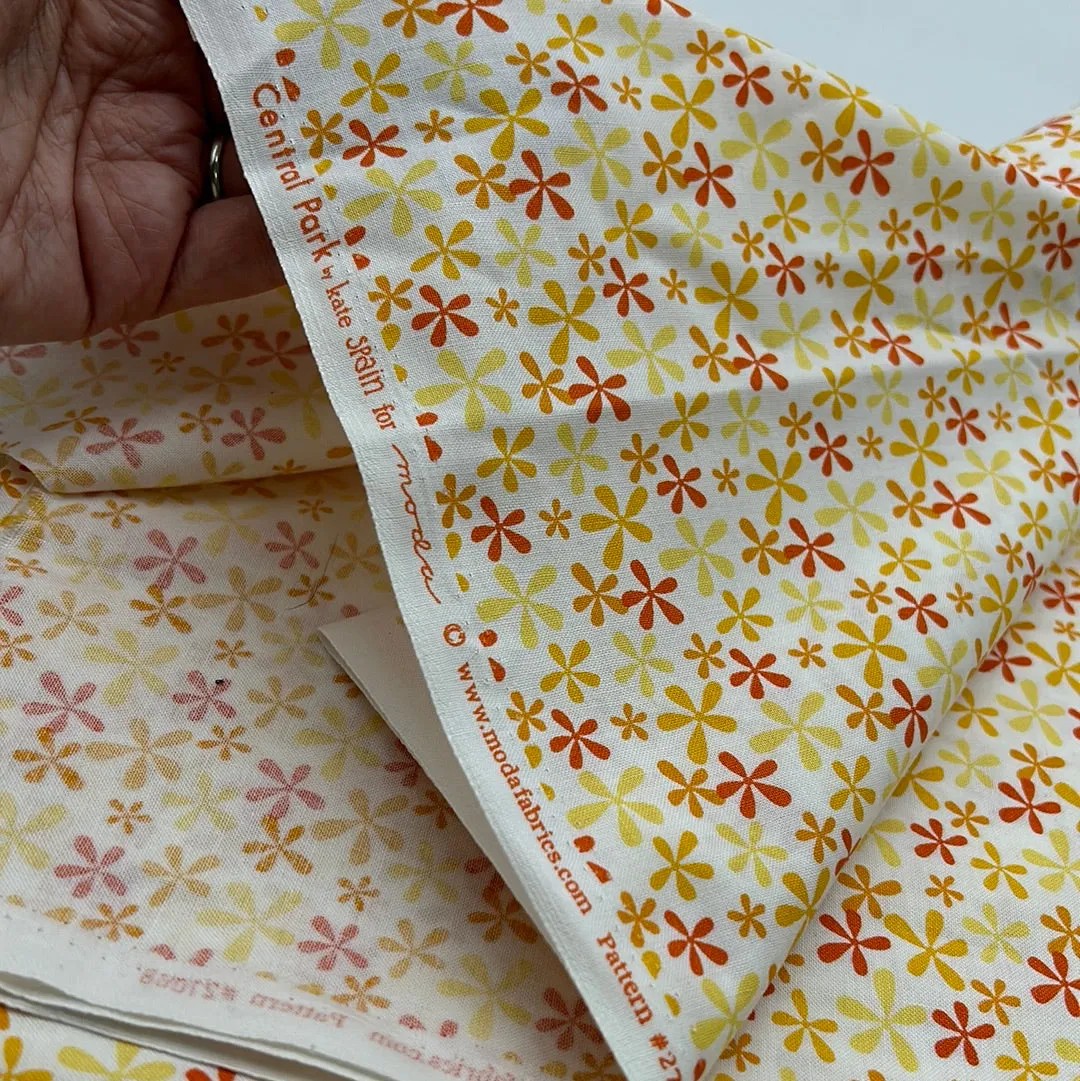 Katie Spain Quilting Cotton, Orange & Yellow on White (WQC1980)