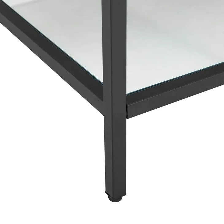Kingsley 60" Black Stainless Steel Bathroom Vanity Black White