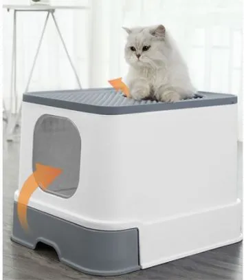 Large Fully Enclosed Cat Litter Tray  Anti Splash