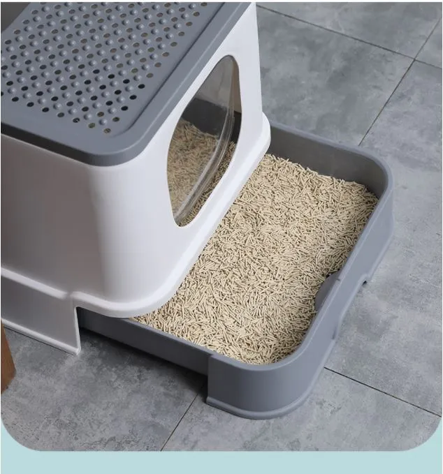 Large Fully Enclosed Cat Litter Tray  Anti Splash