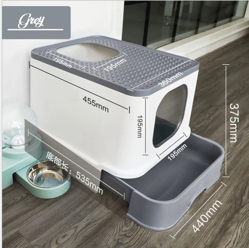 Large Fully Enclosed Cat Litter Tray  Anti Splash