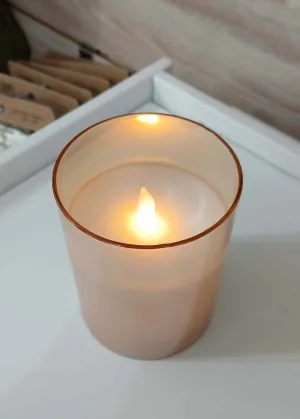LED Candles in Gold Glass